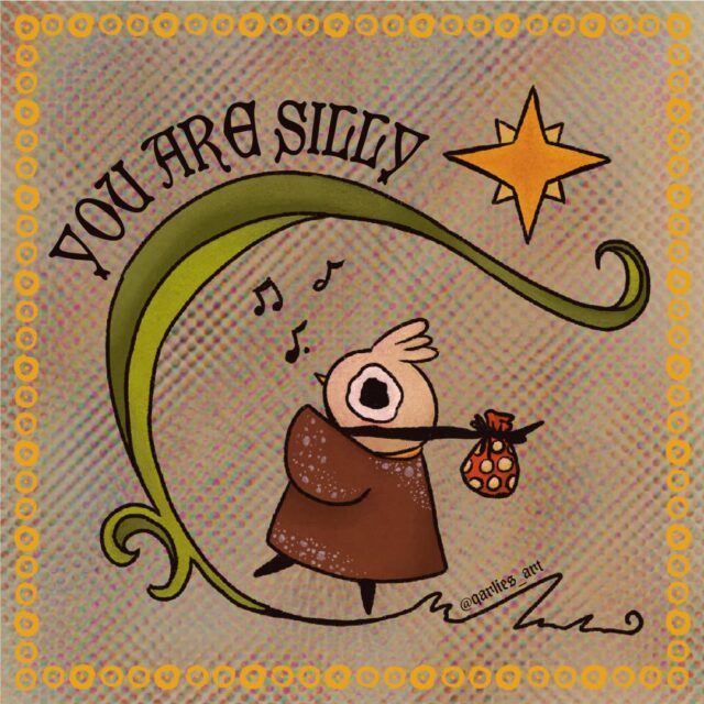 YOU ARE SILLY🫵
Well at least this little chicken is. I was trying to incorporate some of my favorite elements from Studio Ghibli and Moomin characters with this design. 
I don't feel finished with this lil' guy, so you may be seeing more of him!

 #illustrator #montanaartist #folkartist #illustration #conceptart #conceptartist #tattooart #digitalart #digitalartist #graphicdesign