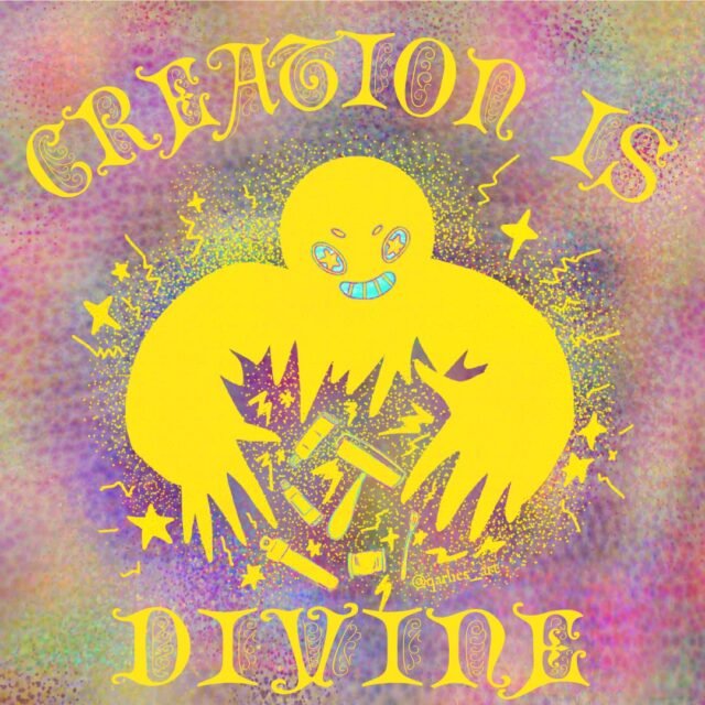I had fun with the colors on this one! I am not often drawn to such a bright yellow, but I liked how weird it looked for this one. :)
I get most of my fonts from the "commercial free" section on 1001 Fonts right now. (great site btw!) This font is called Grusskarten Gotisch. 

 #graphicdesigner #digitalartwork #illustration #illustrator #montanaartist